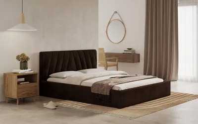 Obrázek produktu pro Postel ORLI 160x200 hnědá s úložným prostorem