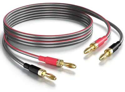Productafbeelding van HiFi OFC 16AWG/1,5mm² luidsprekerkabel 5m met vergulde banaanstekker