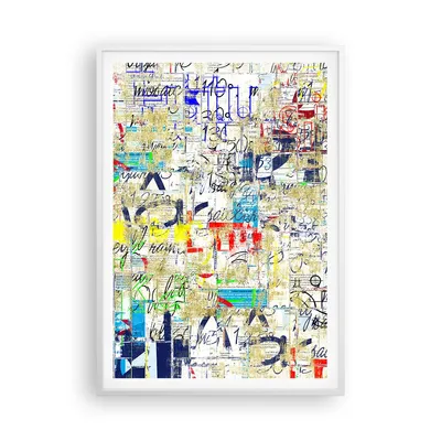 Produktbild von Gerahmtes Poster - Weißer Rahmen - Straße Graffiti Wand Wandmalerei - 70x100 cm - Wand Bild - Wanddeko - Wandbilder - Wandposter - Bilderrahmen - Bilder - Kunstdruck - Wandbild - P2WPA70x100-2907
