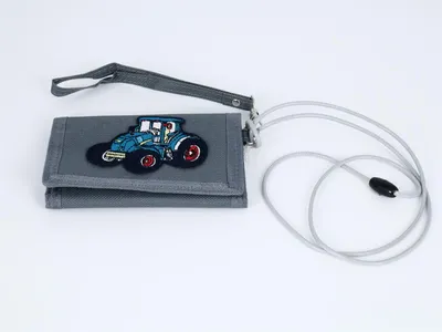 Produktbild von Brustbeutel Traktor blau grau mit Sicherheitsversc