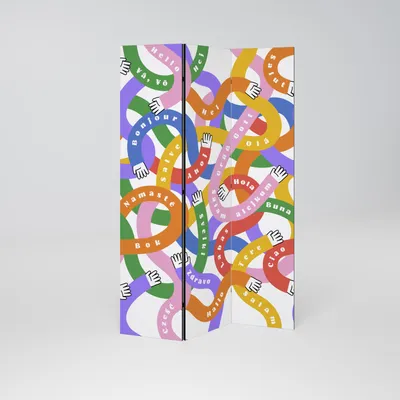 Produktbild von SpaceRebels Paravent Raumteiler - 3-teilig Raumtrenner, Druck 2-Seite - Raumtrenner - Trennwand Wohnung - Room Divider - Spanische Wand Deko Modern Sichtschutz
