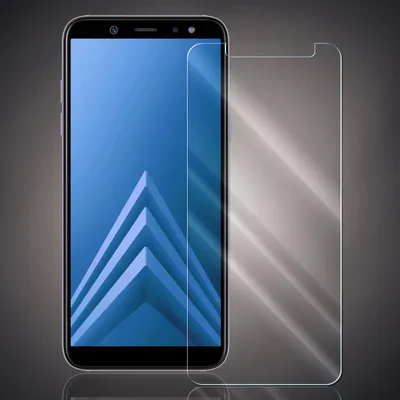 A smartphone screen protector is shown next to a smartphone.