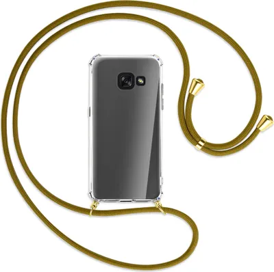 Produktbild von Handykette Backcover-Schutzhülle mit Band (Metall goldfarben) für Samsung Galaxy A3 2017 - khaki