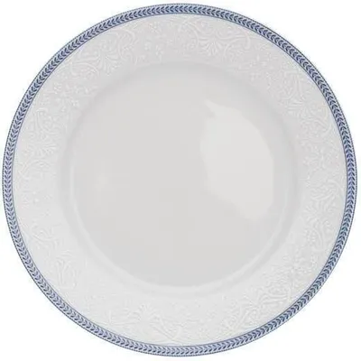 Produktbild von Thun 1794 Dessertteller, Tschechisches Porzellan, 19 cm, Opal, weiße Spitze, blauer Rand, Thun