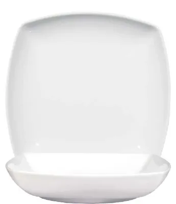 Image de Tokio White Teller carrés, peu profonds, 21 cm - lot de 6