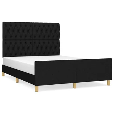 Image de vidaXL Cadre de lit sans matelas noir 140x200 cm Tissu