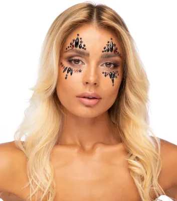 Produktbild von Strass-Sticker selbstklebend Kostümaccessoire Schmuck schwarz - Einheitsgröße