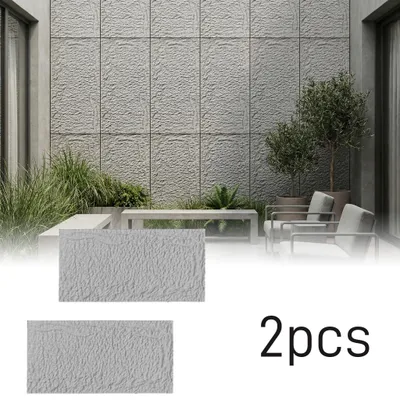 Zdjęcie produktu dla Panele ścienne UISEBRT, imitujące naturalny kamień, grubość 5 cm, 2 sztuki. Jasnoszary, strukturalny panel wewnętrzny, model B
