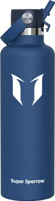 Produktbild von Sparrow Trinkflasche Edelstahl 1L FlipFlow Thermosflasche mit Strohhalm