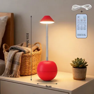 Immagine prodotto di Lampada da notte decorativa ricaricabile senza fili, luce d'atmosfera rossa, ufficio, camera da letto, postazione di lavoro, telecomando, luce a LED