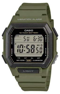 Produktbild von Casio W-738H-3AVEF Digital-Uhr für Herren Dualzeit Khaki