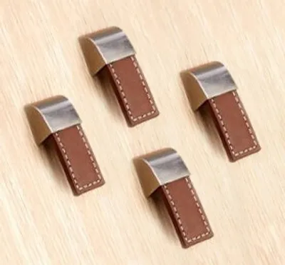 Produktbild von Set mit 4 Ledergriffe (Einloch, braun)