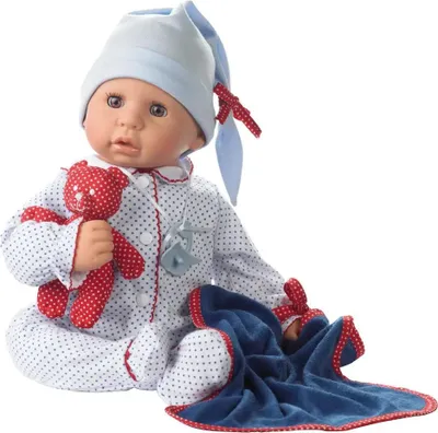 Produktbild von GÖTZ Götz 1161034 Babypuppe Cookie mit Zubehör, weiß/blau, 48cm
