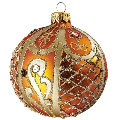 Produktbild von Weihnachtskugel aus Glas  mit Steinchen
