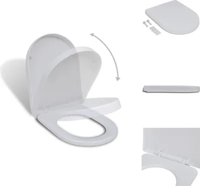 Produktbild von vidaXL Toilettensitz mit Absenkautomatik Weiß Quadratisch -  Toilettensitze