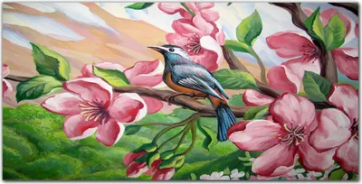 Produktbild von Coloray Bild aus Acryl 140 cm x 70 cm - Wanddekoration Wohnzimmer Bild auf Acrylglas Gehärtetes Acryl Dekoration Küche - Blumen Vogel