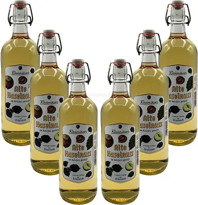 Produktbild von Raunikar - 6er Set Alte Haselnuss Schnaps - 6x 1L (38% Vol)- [Enthält Sulfite]