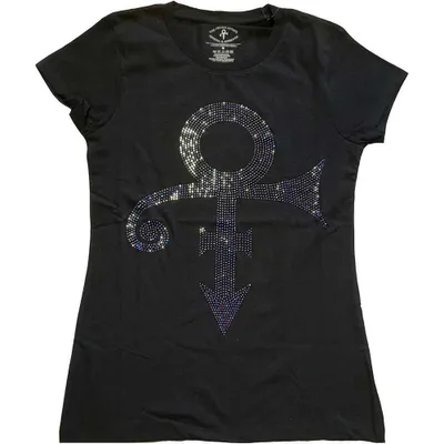 Zdjęcie produktu dla Prince Purple Symbol (Embellished) Black S Damskie Koszulka