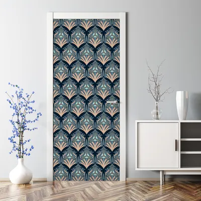 Produktbild von Dekorative Türaufkleber Aufkleber selbstklebend Abnehmbarerdeko Vintage Blüten gold 85 x 200 cm