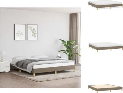 Produktbild von vidaXL Bettgestell Taupe 180x200 cm Stoff -  Betten & Bettgestelle
