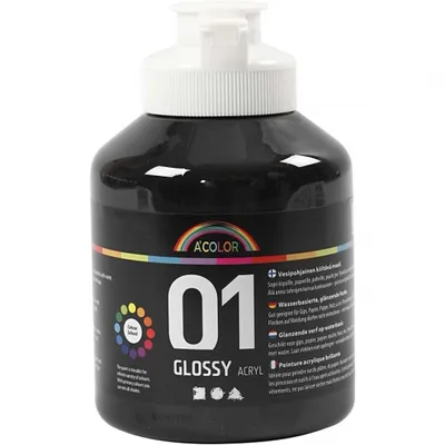 Obrázek produktu pro akrylová barva lesklá 500ml černá