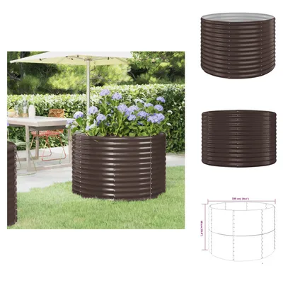 Produktbild von vidaXL Hochbeet Pulverbeschichteter Stahl 100x100x68 cm Braun -  Blumentöpfe & Pflanzgefäße
