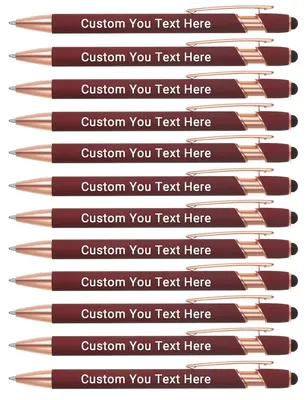 Image de Stylos personnalisés avec pointe tactile (lot de 48)