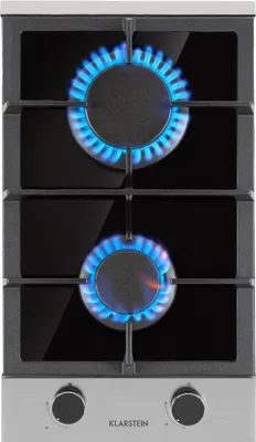 Image de Klarstein Plaque de Cuisson Gaz 2 Feux, Table de Cuisson à Gaz 2 Brûleurs, Plaque Gaz 4.2 kW, Piano Cuisine Gaz en Acier Inoxydable, Plaque de Cuisson Gaz Encastrable, Plaque a Gaz Cuisine Inox