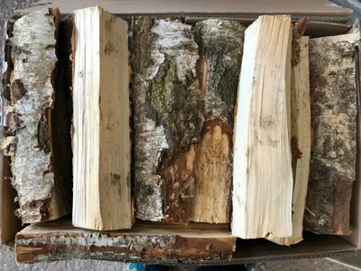 Produktbild von 90 KG Birke Feuerholz Brennholz Kaminholz Holz trocken 25 cm lang
