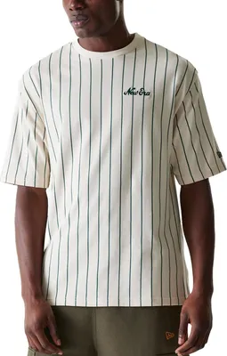 Produktbild von New Era Oversized Shirt - PINSTRIPE beige - XL