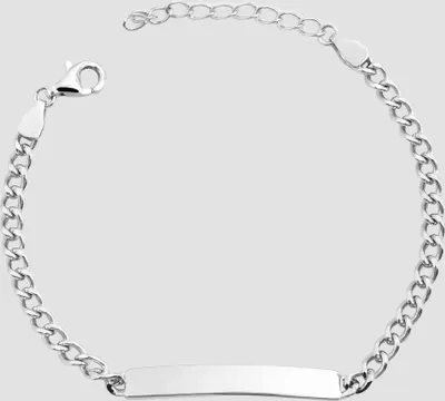Produktbild von 925/- Echt Silber Armband "Nidal" mit gravurfähiger Identplatte, 925/ rhodiniert