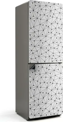 Zdjęcie produktu dla Geometria linii i kropek - Magnetyczna osłona lodówki - Folia dekoracyjna magnetyczna do kuchni - Magnetyczna dekoracja lodówki - Samoprzylepna tablica magnetyczna - Folia magnetyczna na drzwi lodówki - 60x180 cm