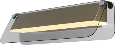 Produktbild von Wandlampe Metall Rauchglas LED B: 30 cm in Messing Grau länglich warmweiß 3000 K 730 lm Modern