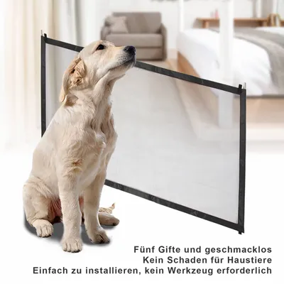 Produktbild von Hunde Türschutzgitter 180 x 72 cm, Hundebarrieren, Treppenschutzgitter Ohne Bohren Hundeschutzgitter, Hunde Absperrgitter für Hunde Katzen