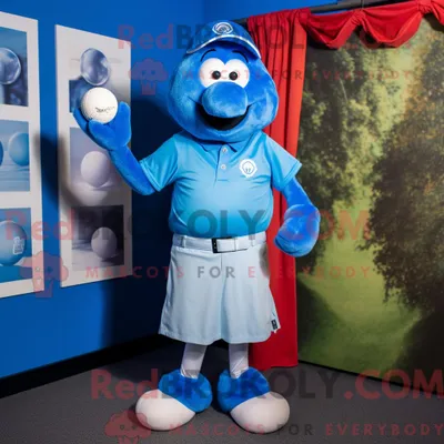 Immagine prodotto di Personaggio mascotte REDBROKOLY di un Polpette Blu vestito con Polo e Cravatta