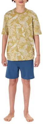 Immagine prodotto di Schiesser Nightwear Set pigiama in cotone composto da maglietta e pantaloncini, Qualità del cotone morbido, Taglio casual