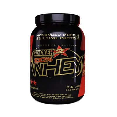 Produktbild von Stacker2 100% Whey (908g) Banana Milkshake - Eiweiße - Molkenprotein-Mischung