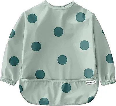 Produktbild von Schürze mit Ärmeln für Babys, waschbare Schürze mit Ärmeln, wasserdichte Babyschürze zum Essen, Babyschürze, Babyzubehör, grün