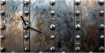 Produktbild von Wanduhr aus Glas mit Motiv Metallstruktur- 60 x 30 cm - inkl. Aufhängesystem