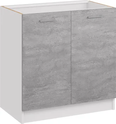 Produktbild von Roe Furniture | Küchenunterschrank 80 cm - Grau - Graubeton - Platzsparend und Vielseitig - Ohne Arbeitsplatte - Unterschränke Küche - D80
