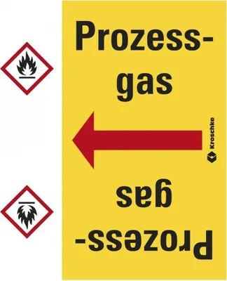 Produktbild von Dreifke® Rohrleitungsband Prozessgas, praxisbewährt, ab Ø 50mm, gelb/schwarz,...