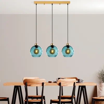 Produktbild von Opviq, Benek - 20-14352, Kronleuchter, Blau, METALLKÖRPER, 70 x 20 x 40 - 120 cm