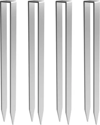 Produktbild von Famanu Bodenanker Set für Rosenbogenbefestigungen - U-förmige Erdanker - Maße 30 x 29 x 21 cm - Silber