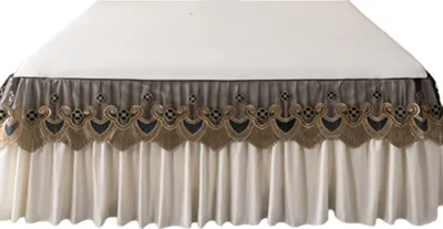 Produktbild von Bett Abdeckung Bettrock – Volant-Rüschen, Gesteppt, Verdickt, 180x220 cm – Schutz & Komfort