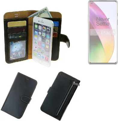 Produktbild von K-S-Trade Schutz Hülle kompatibel mit OnePlus 8 Klapphülle Case Phone cover Slim Handytasche Handy Hülle schwarz aus Kunstleder (1 Stk)