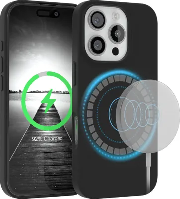 Produktbild von EAZY CASE Silikon MagSafe Handyhülle kompatibel mit Apple iPhone 16 Pro Hülle mit Kameraschutz, Silikonhülle, Schutzhülle Schwarz