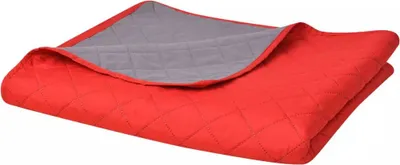 Image de vidaXL Couvre-lit double face piqué rouge et gris 230x260 cm