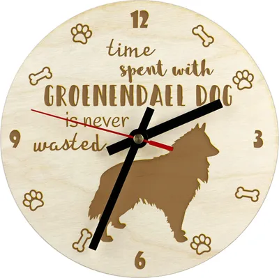 Image de Berger belge Groenendael - horloge avec chien, horloge en bois gravée, horloge personnalisée Art-Dog