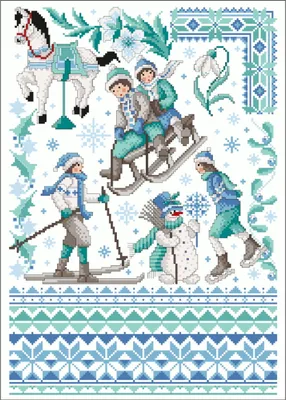 Immagine prodotto di Modello a punto croce "Winterpret", codice 013, della Lindner