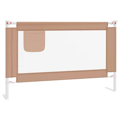 Zdjęcie produktu dla vidaXL Ochraniacz na łóżeczko dziecięce taupe 120x25 cm tkanina